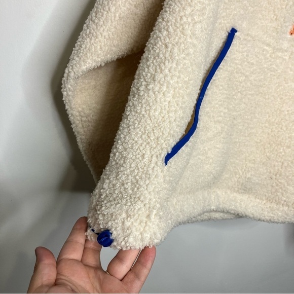 Wild Fable off white Sherpa hooded pullover quarter zip size‎ large - Picture 3 of 7